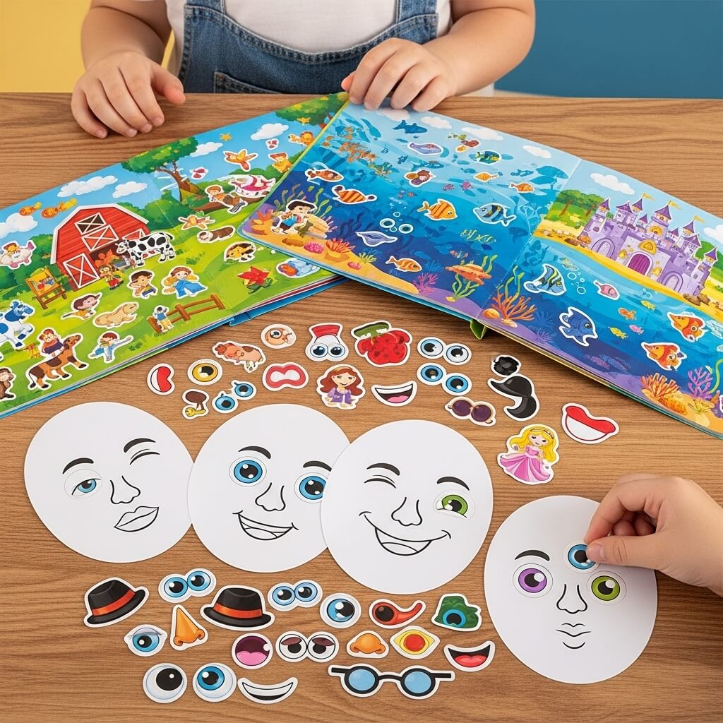 Sticker Books and Sticker Faces