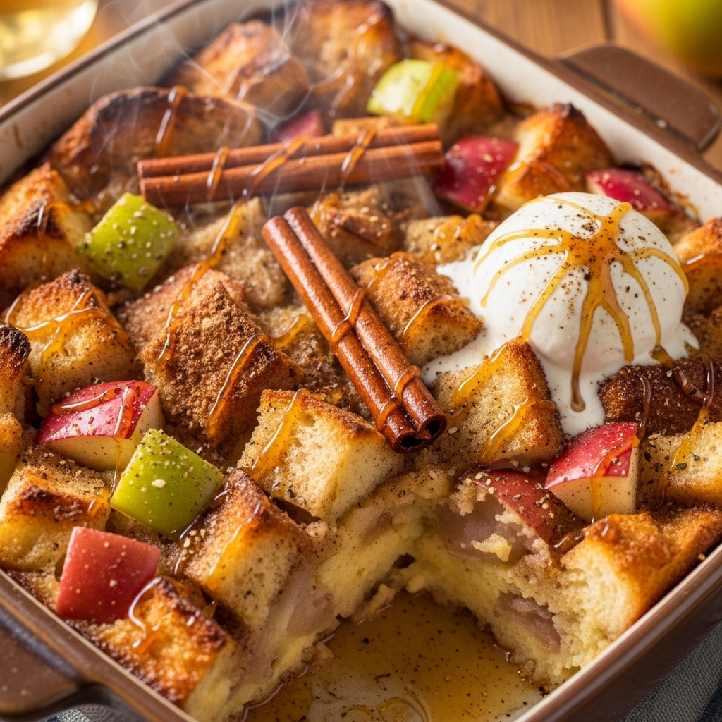Sweet Apple Cinnamon Bread Pudding