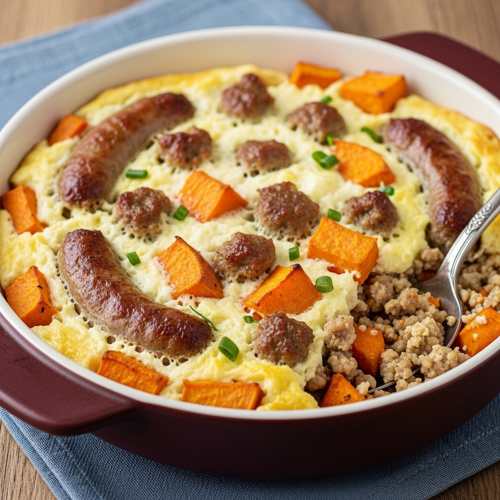 Sweet Potato and Sausage Casserole