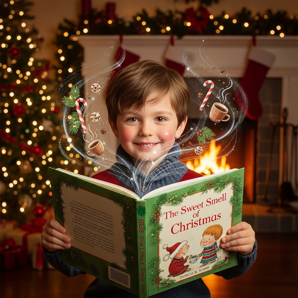 The Sweet Smell of Christmas by Patricia M. Scarry: A sensory book with scratch-and-sniff pages featuring pine, cocoa, and peppermint scents.
