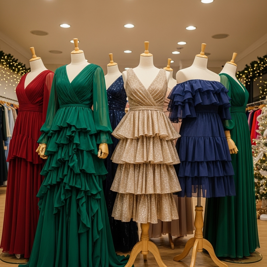 Tiered and Ruffled Dresses