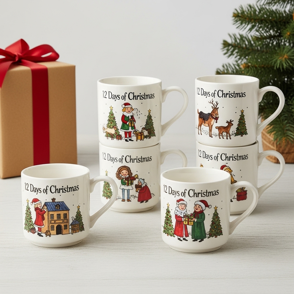 12 Days of Christmas Mugs Set