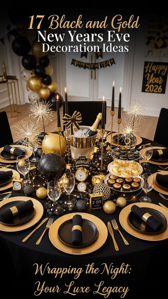 17 Black and Gold New Years Eve Decoration Ideas