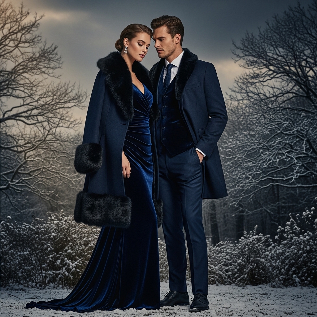 All Navy with Velvet and Fur