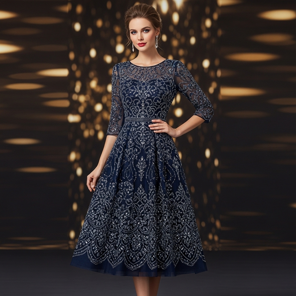 Anthropologie Beaded Sequin Midi