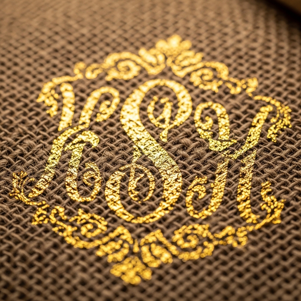 Burlap with Gold Leaf