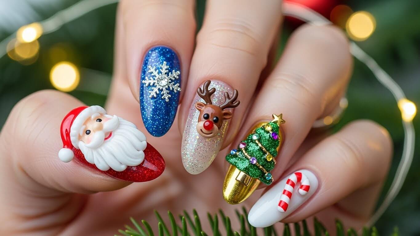 Christmas Nail Charm Ideas That Instantly Elevate Your Holiday Look