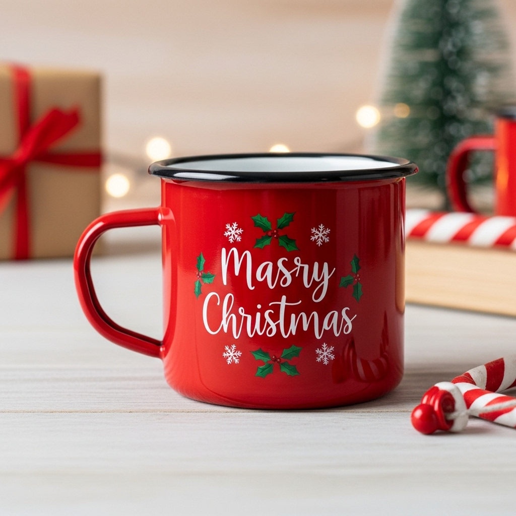 Classic Red Enamel Camping Mug