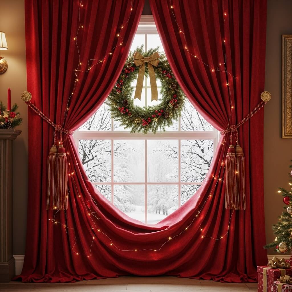 Classic Red Velvet Curtains