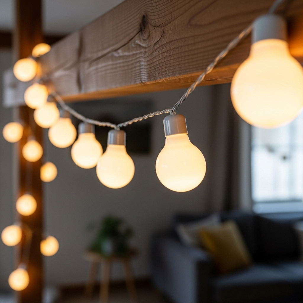 Cozy intimate: Soft white lights, fewer bulbs