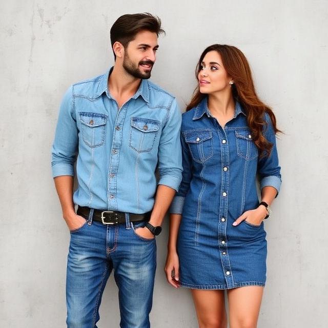 Denim matching couple outfits