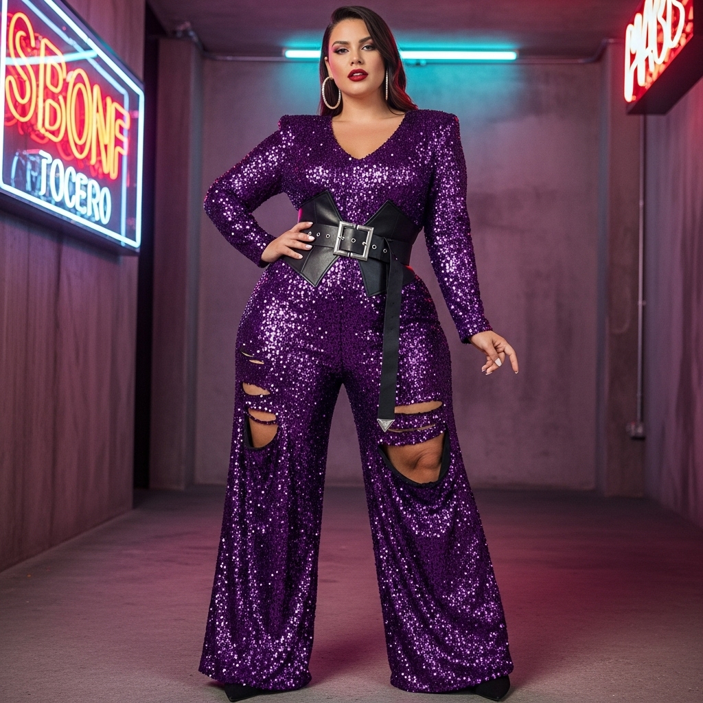 Eloquii Structured Sequin Jumpsuit Dress