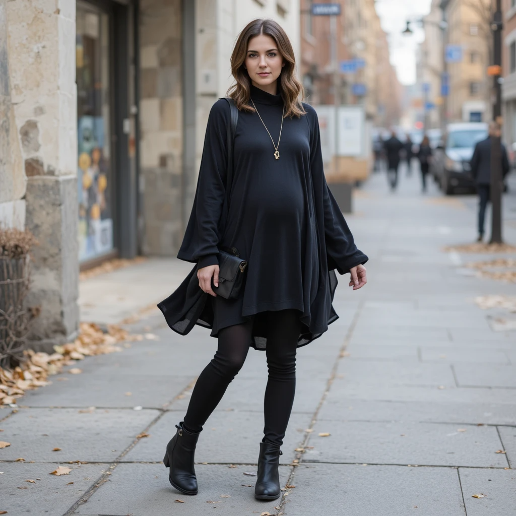 Floaty Dresses with Tights and Boots