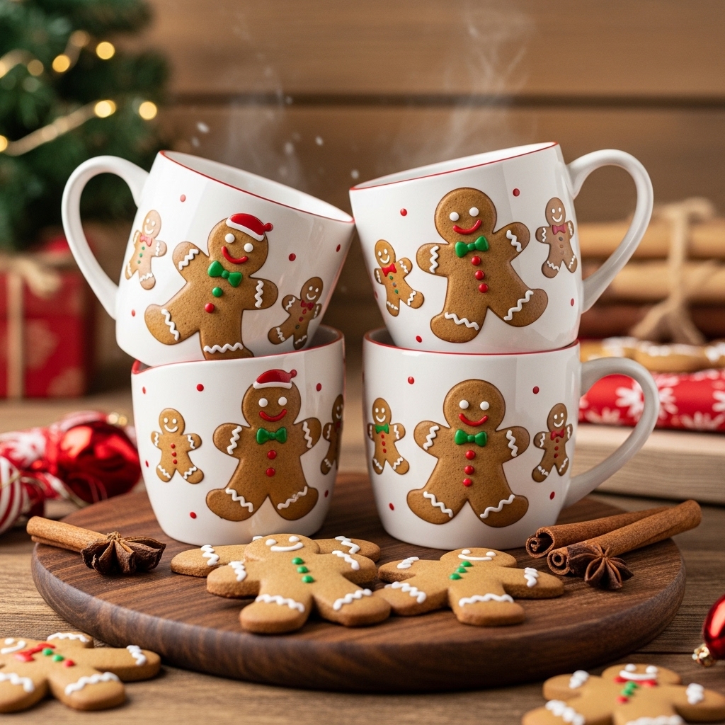 Gingerbread Man Mug Set