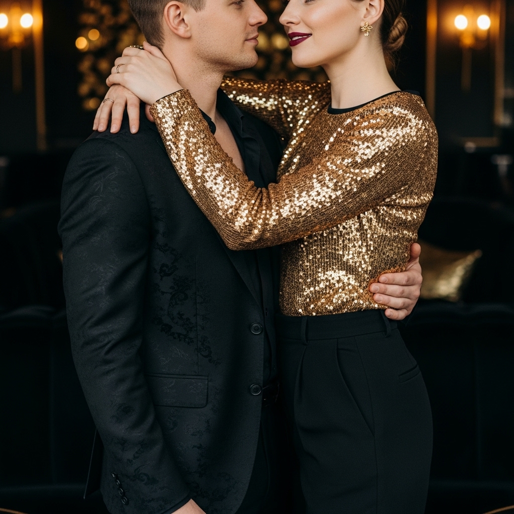 Gold + Black + Burgundy