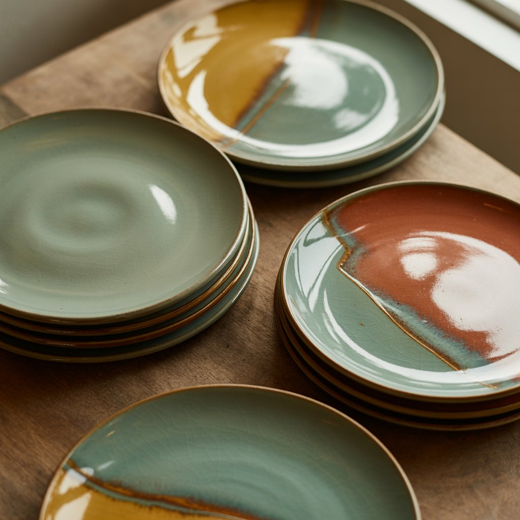 Handcrafted Glazed Stoneware Plates