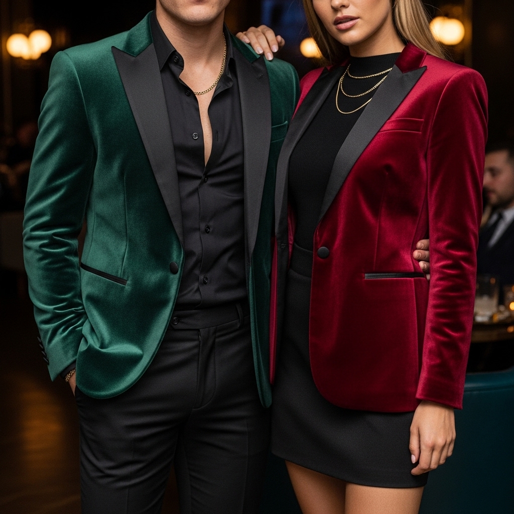 His & Hers Velvet Blazers
