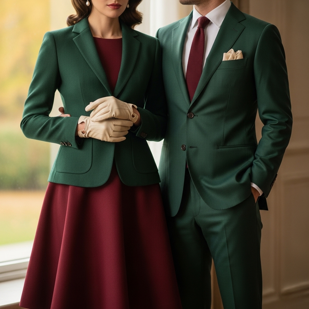 Hunter Green + Oxblood + Cream