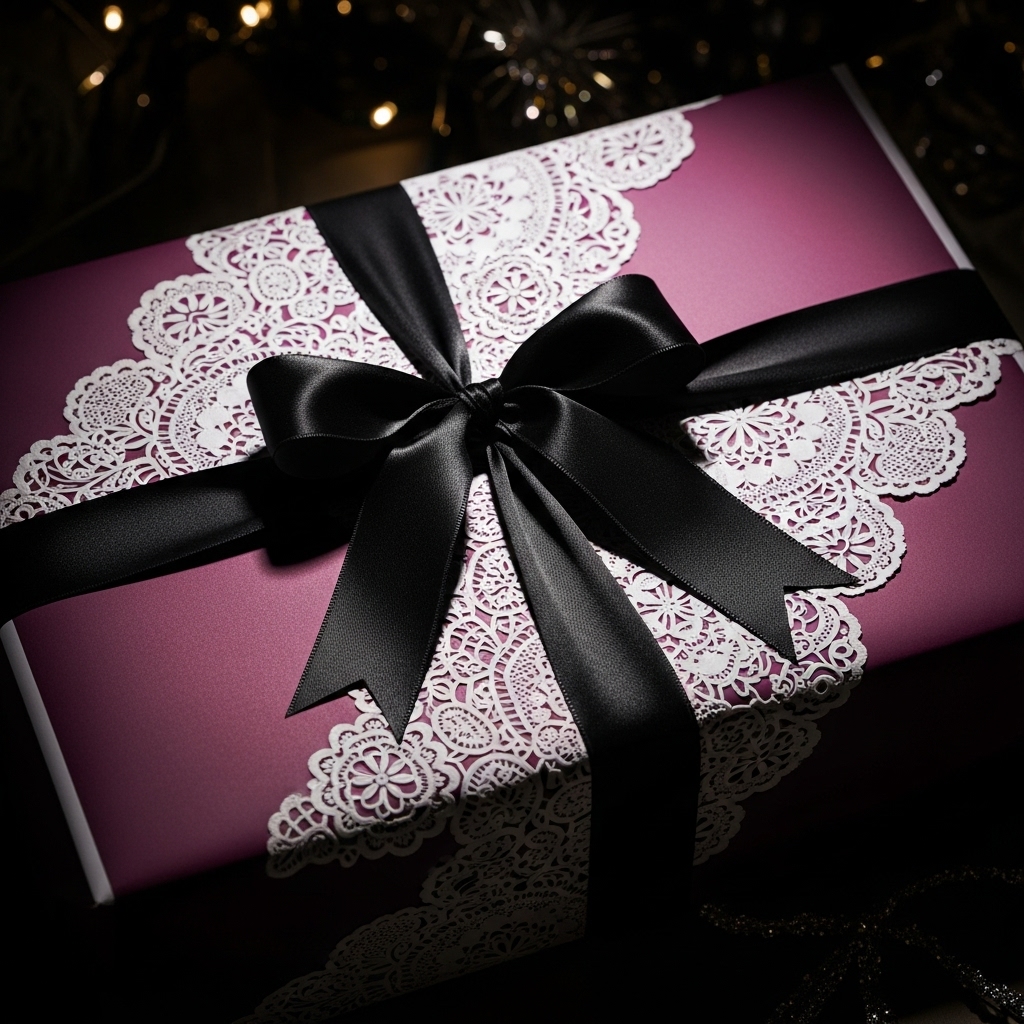 Lace Overlay Drama gift wrapping
