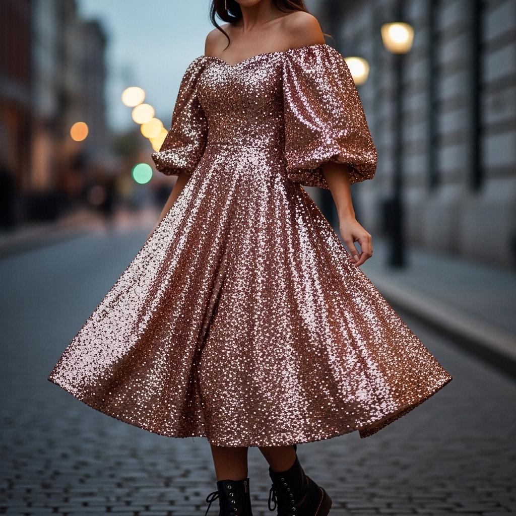 Lulus Rose Gold Sequin Midi