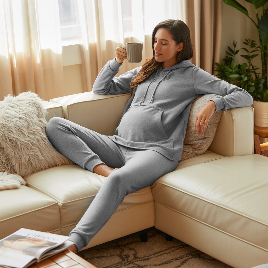Maternity Hoodie and Joggers for Lounging