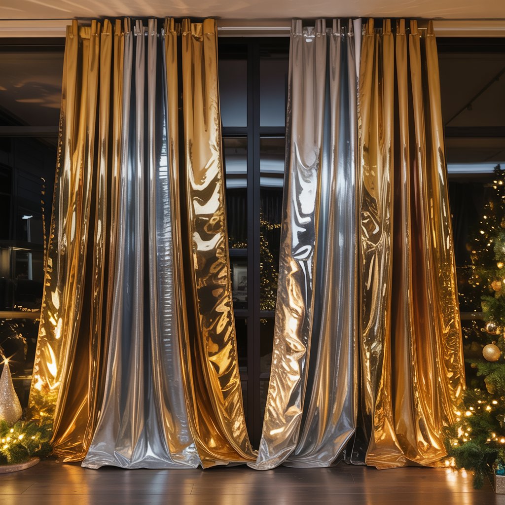 Metallic Gold or Silver Curtains