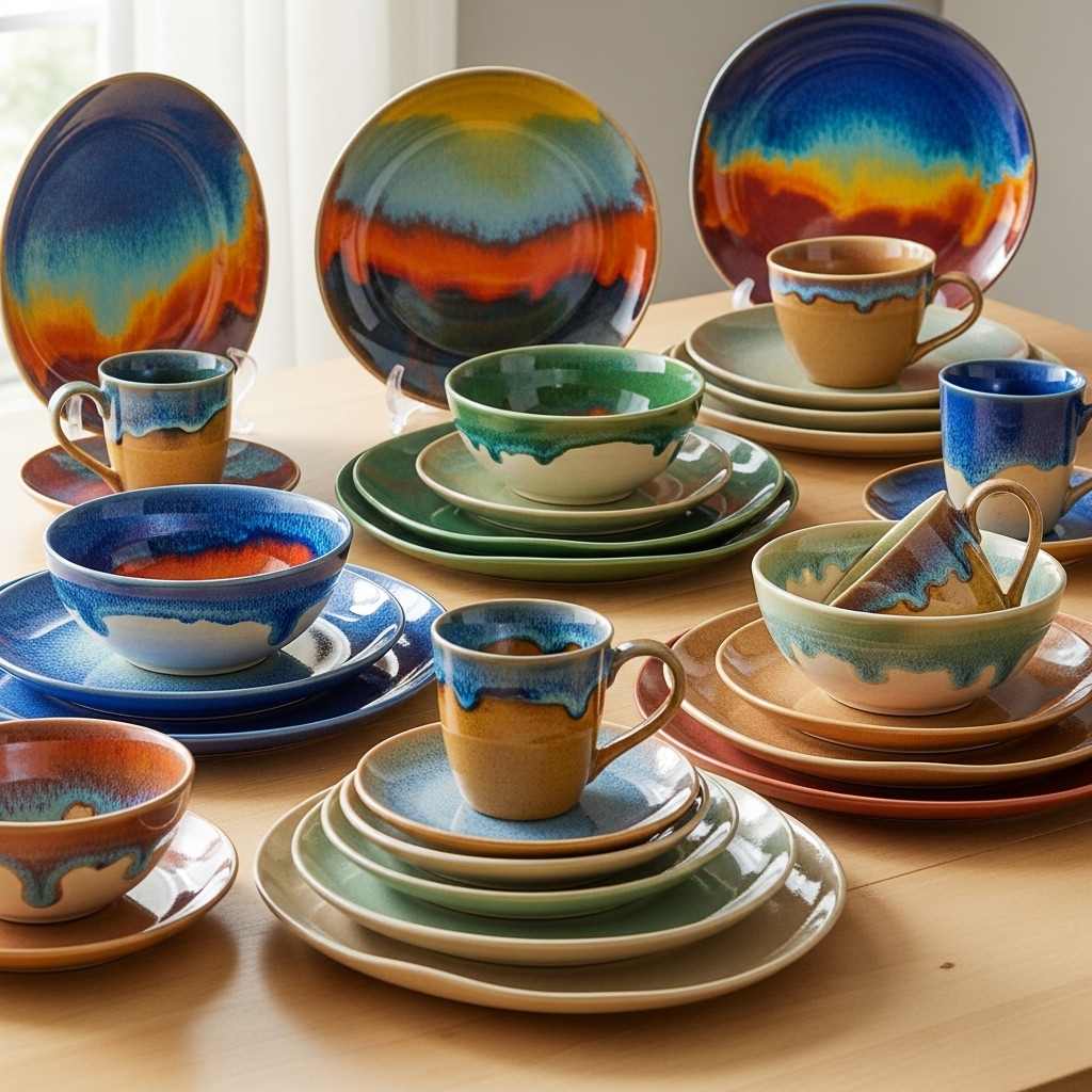 Multi-Color Glazed Ceramic Sets