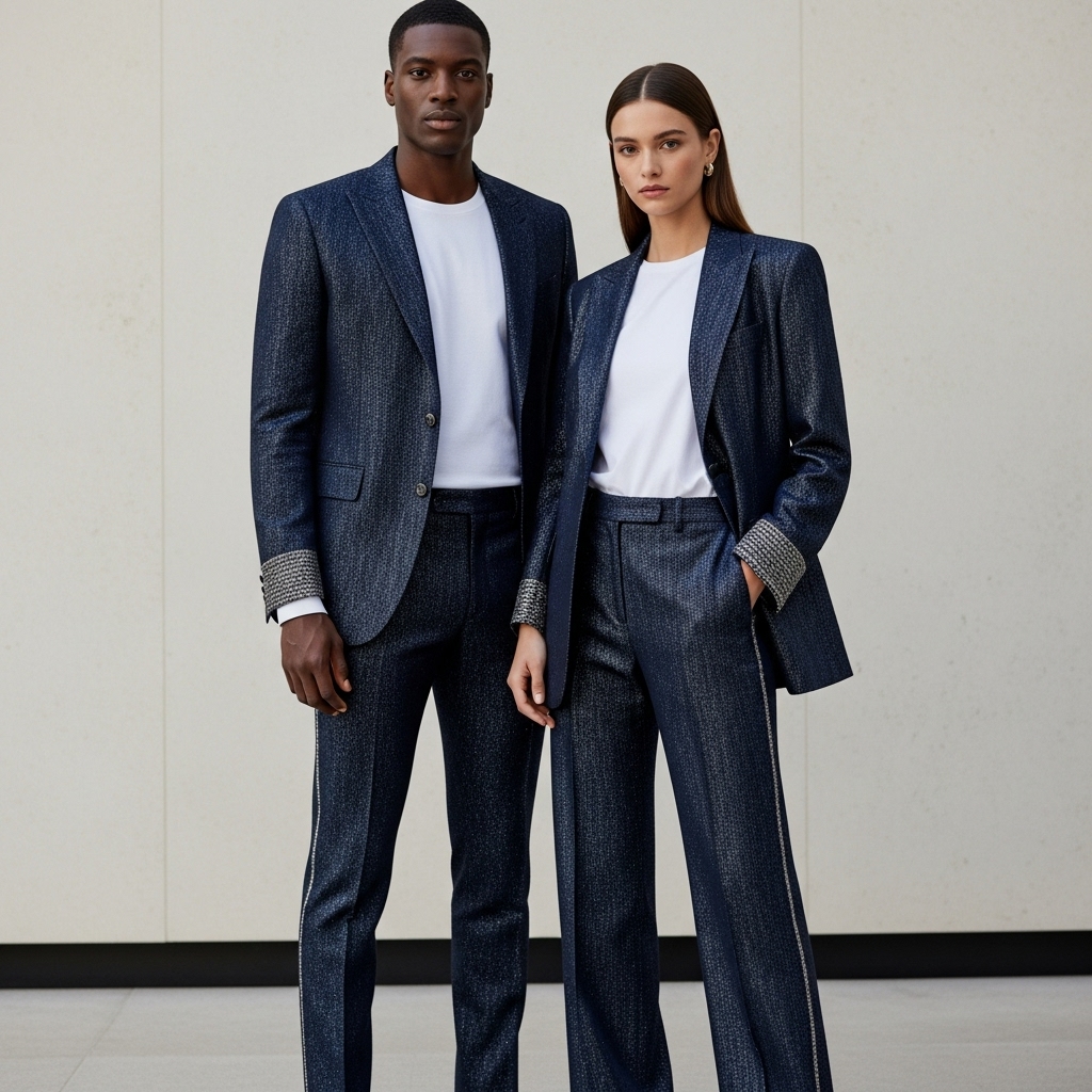 Navy All-Over couple outfit
