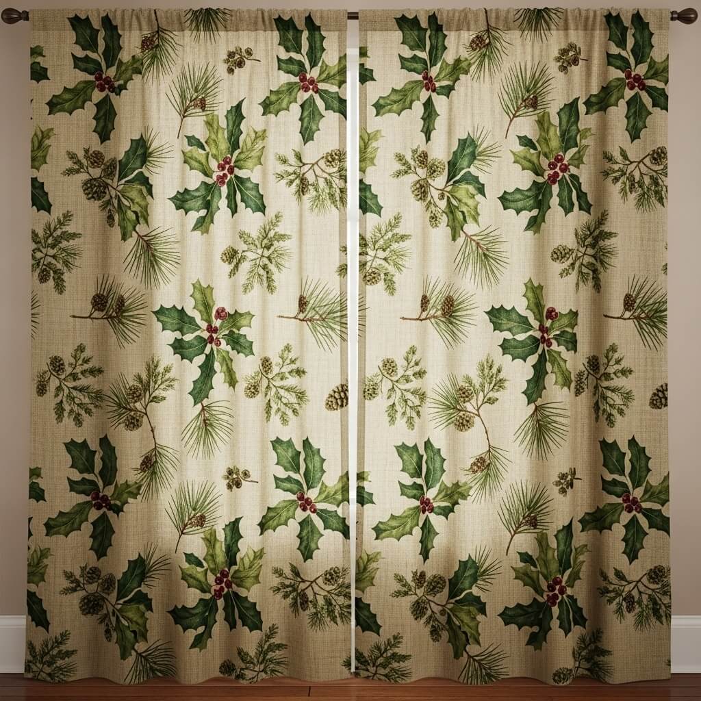 Patterned Linen Curtains