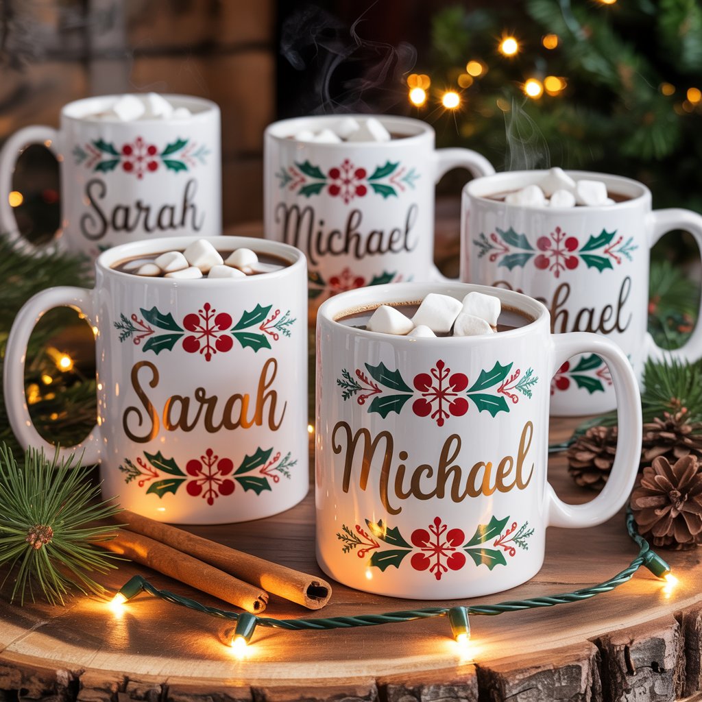 Personalized Christmas Name Mugs