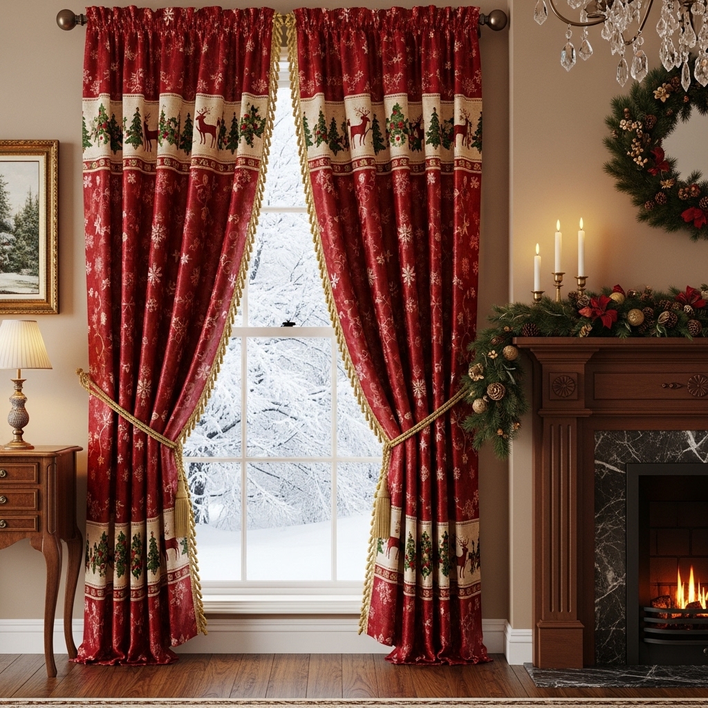 Red Damask Curtains