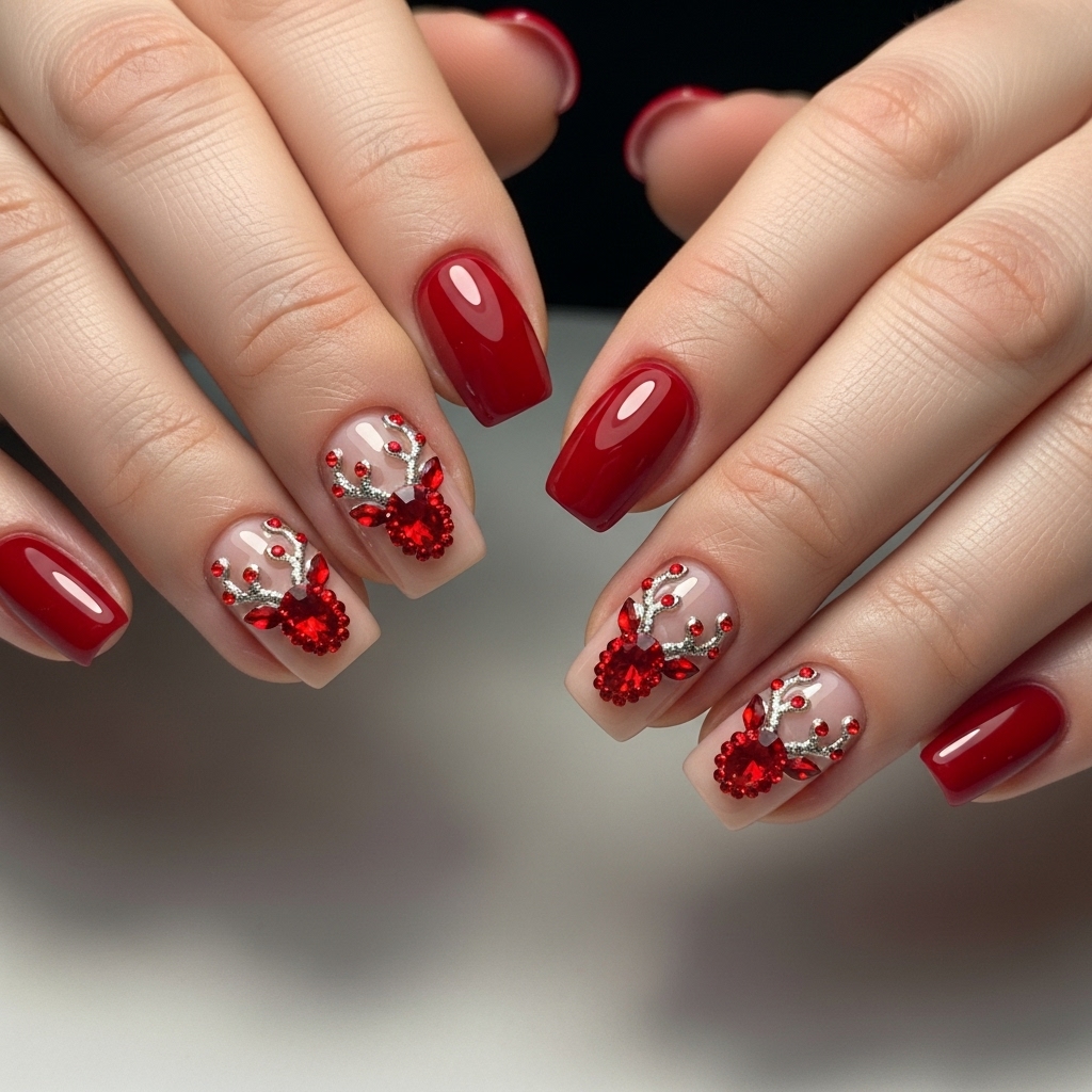 Red Rhinestone Reindeer