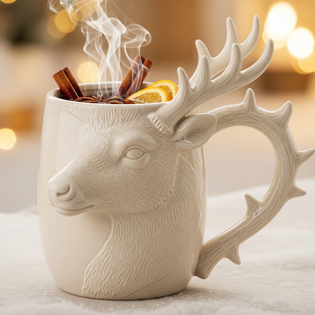 Reindeer Mug with Antler Handle