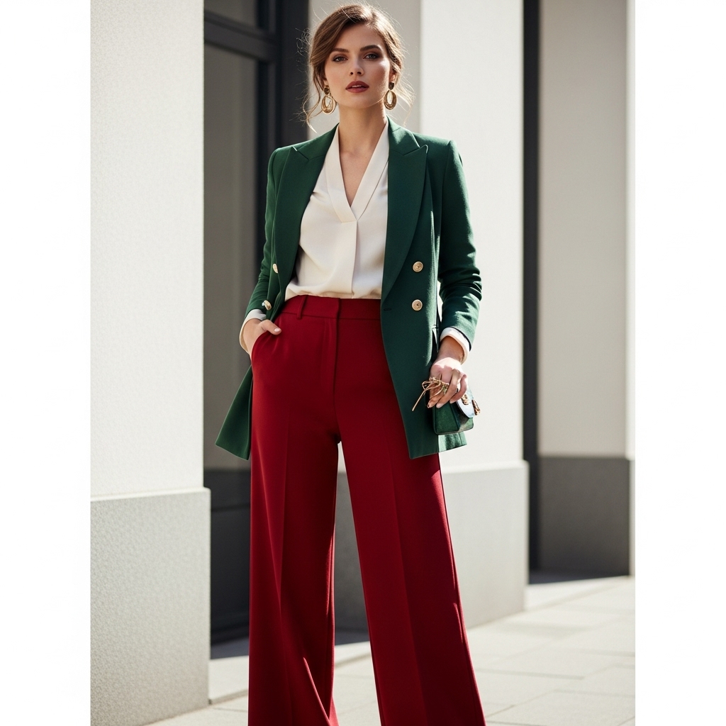 Ruby Red + Pine + Cream