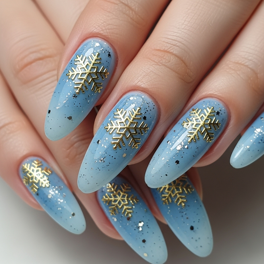 Sparkly Gold Snowflakes
