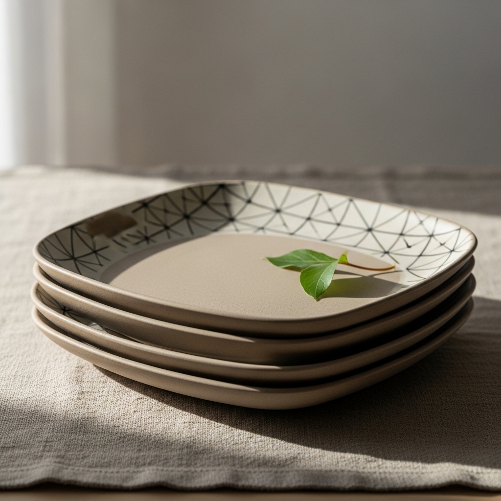 Square Ceramic Dinner Plates
