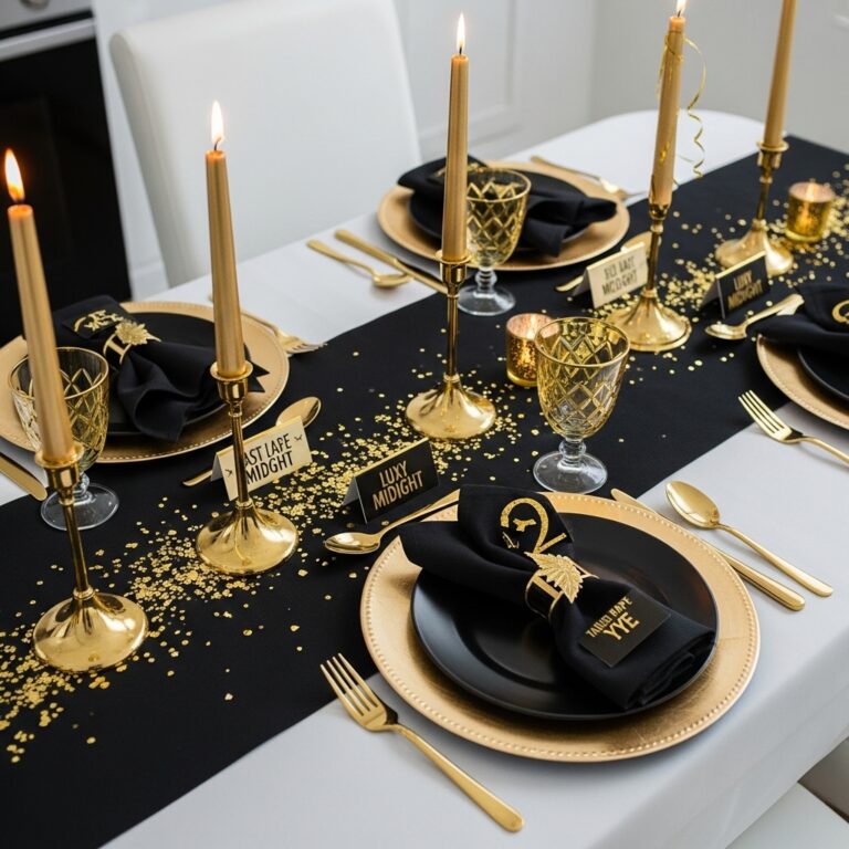 17 Black and Gold New Years Eve Decoration Ideas for a Luxe Celebration ...