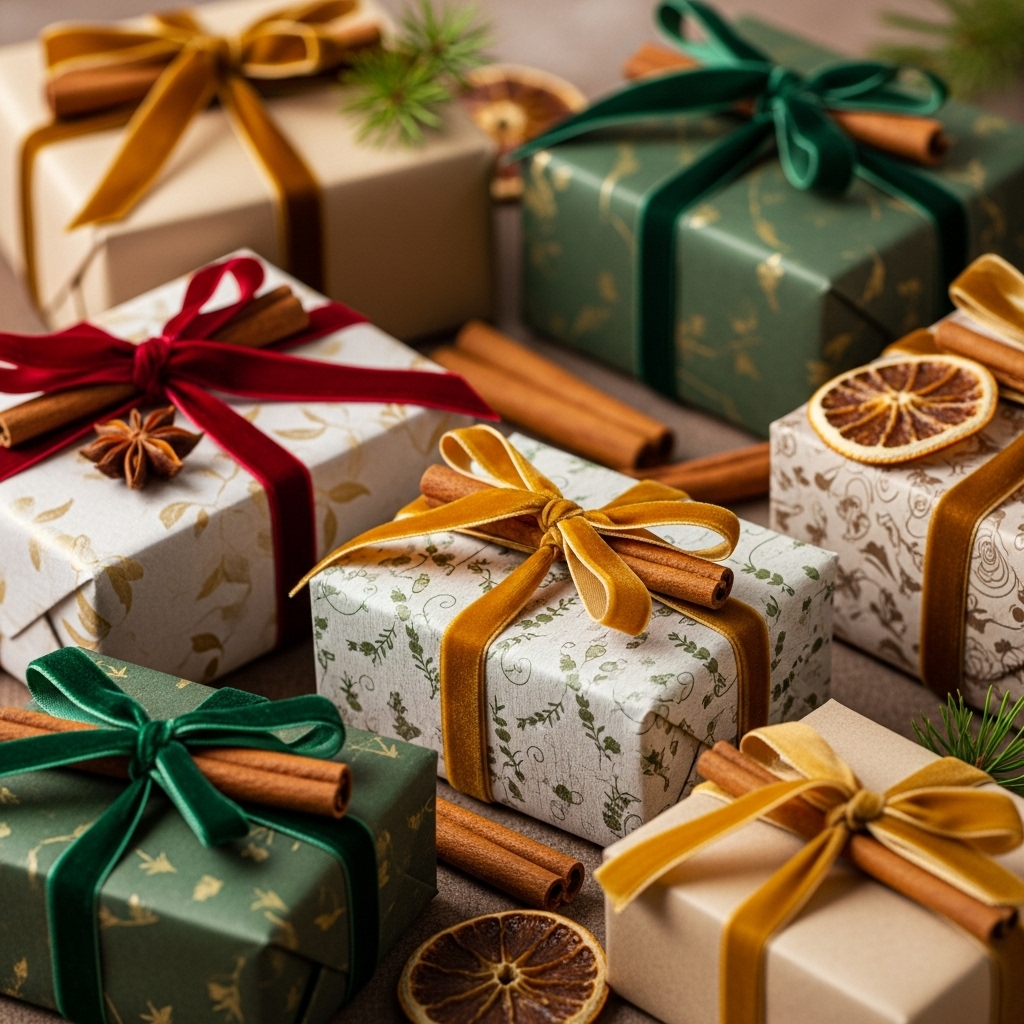 cinnamon sticks and ribbon