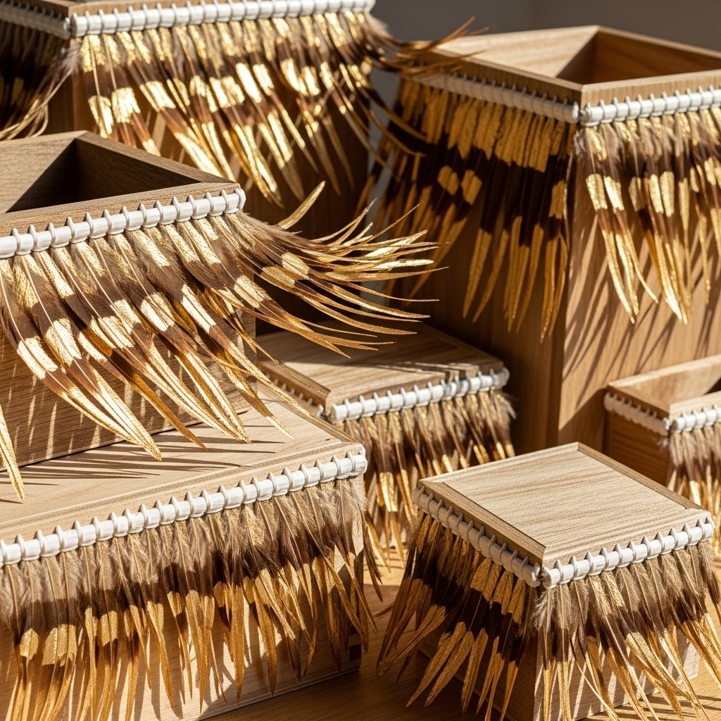 gold-dipped feathers 