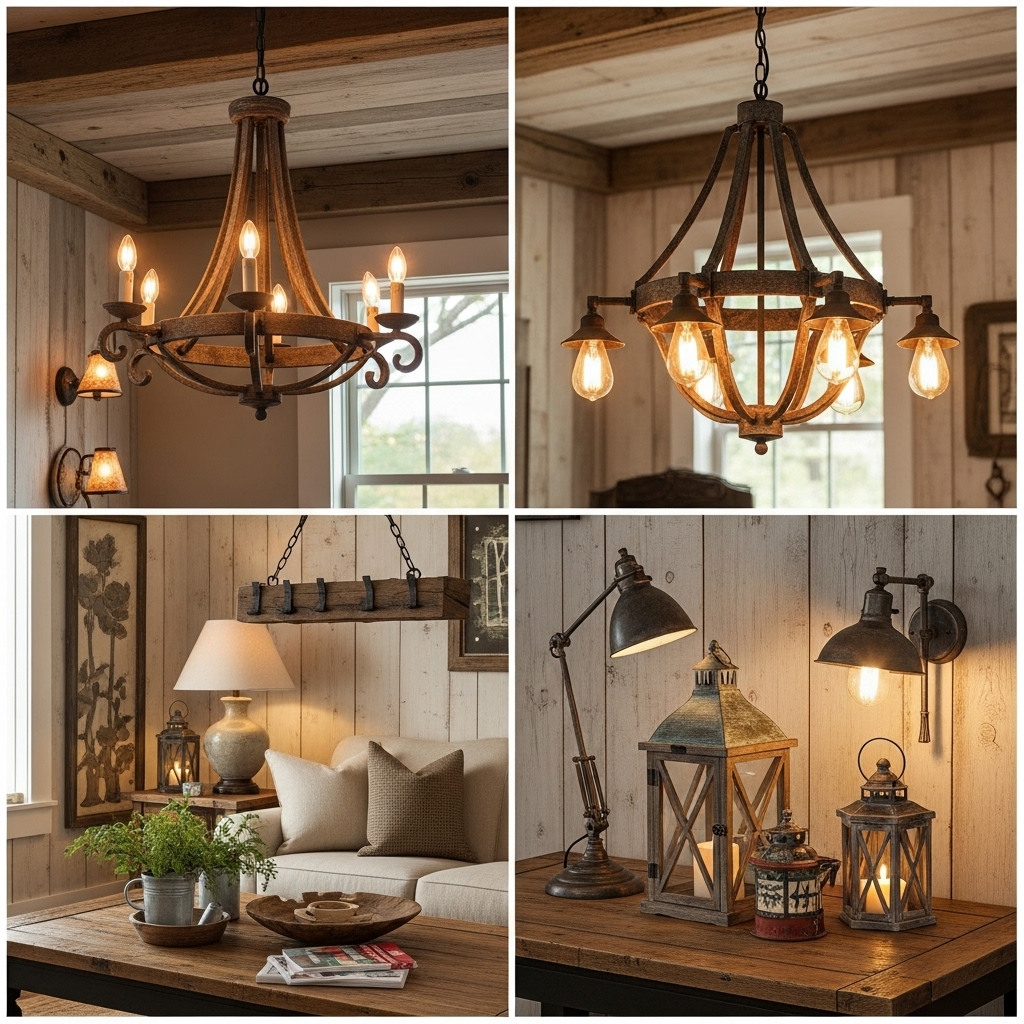 13. Rustic Lighting