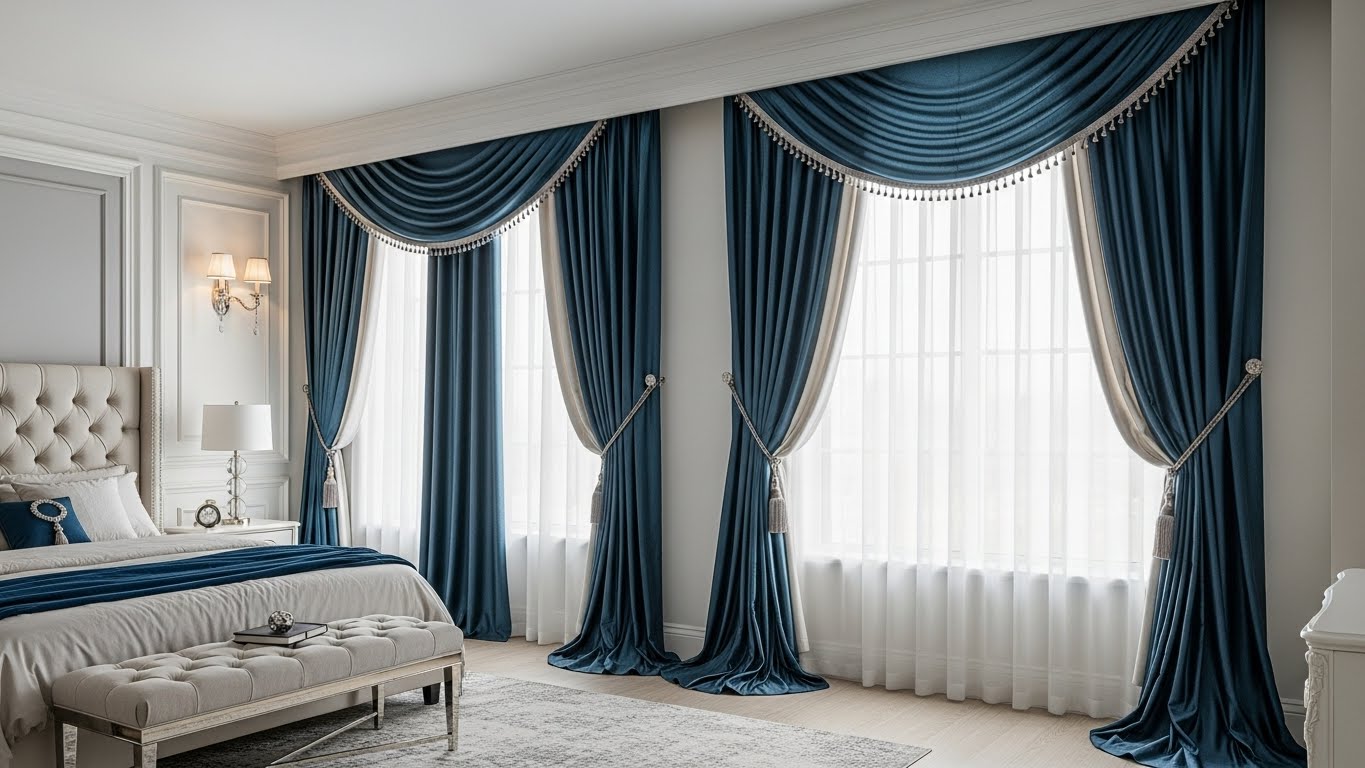 Elegant Bedroom Curtains for Large Windows Ideas