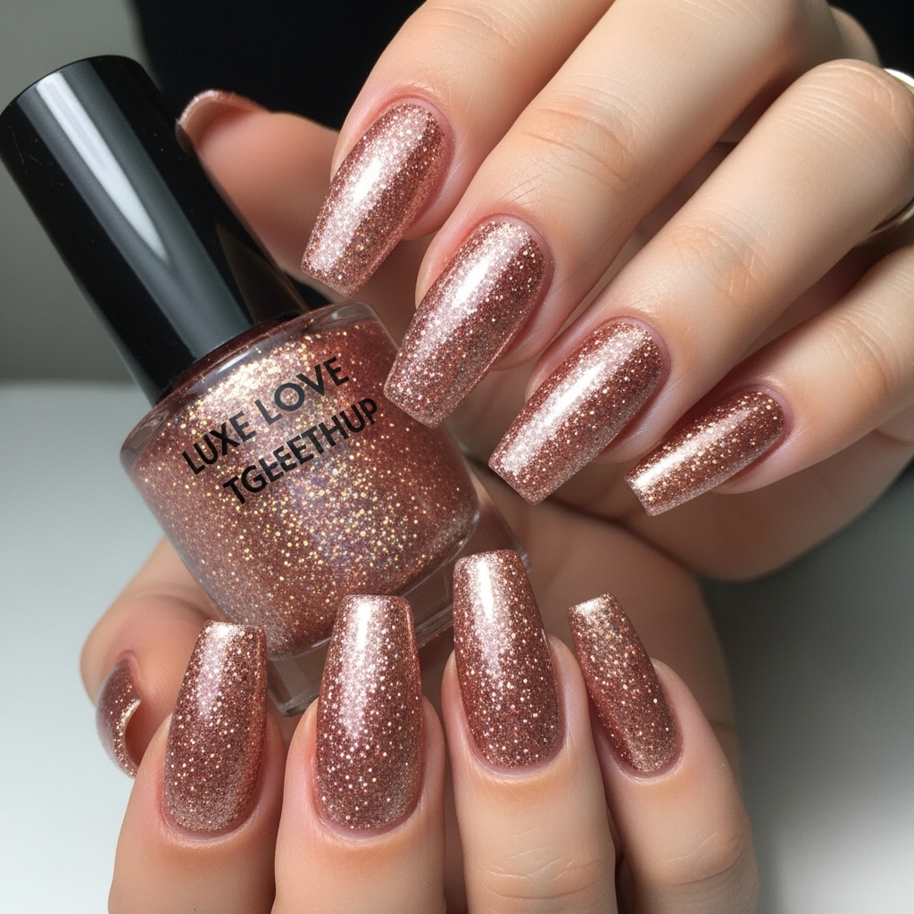 Glittery Rose Gold