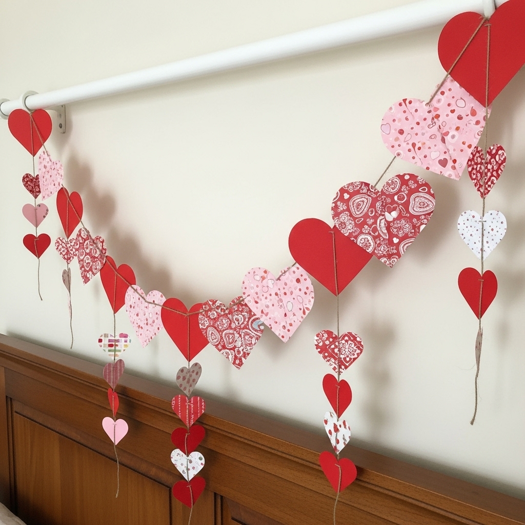 Handmade Paper Heart Garland 