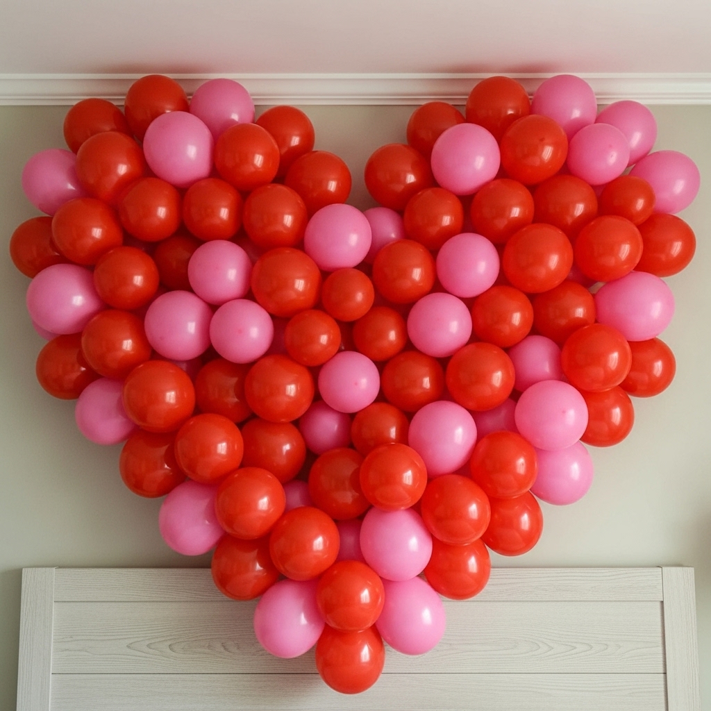 Heart-Shaped Balloon Wall