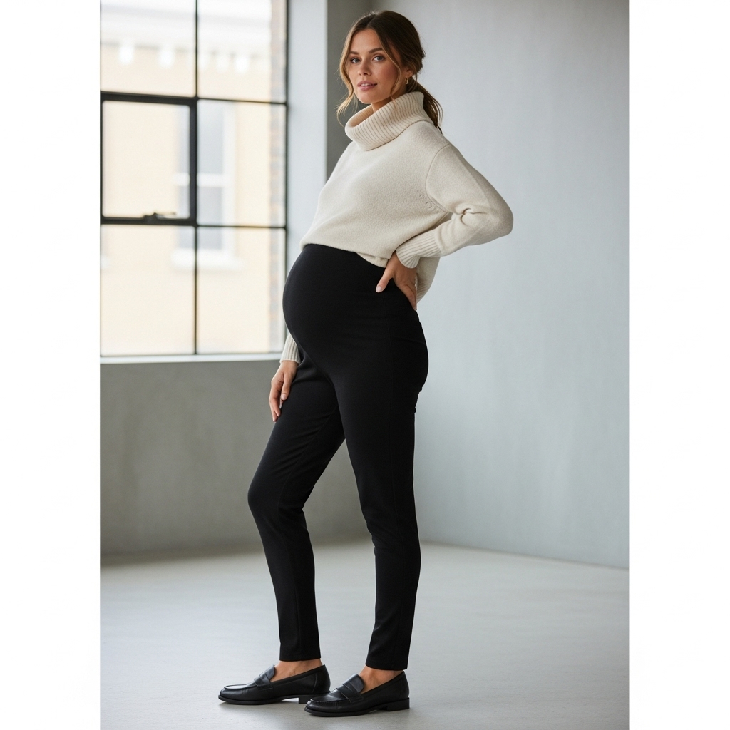 High-Waisted Trousers and Turtleneck