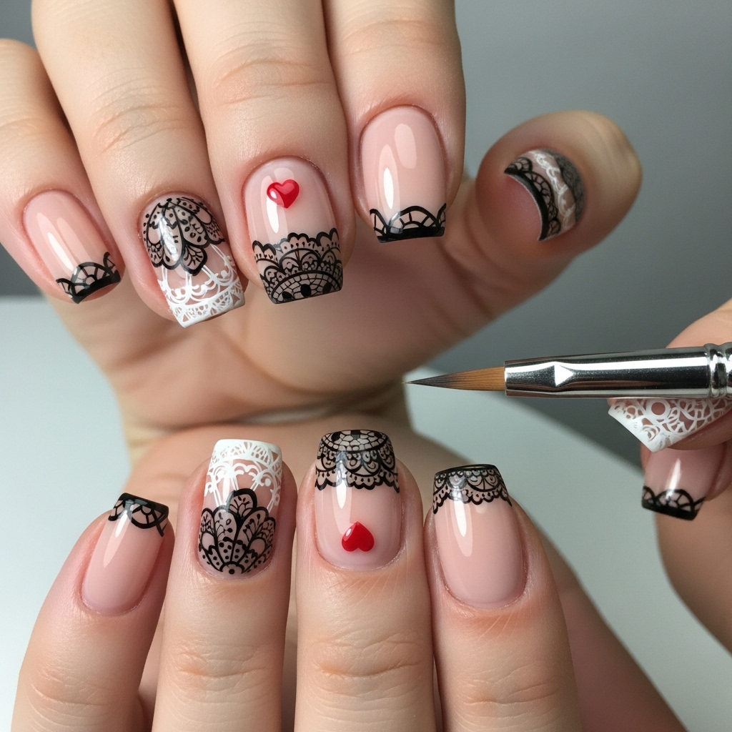 Lace Detail Nails