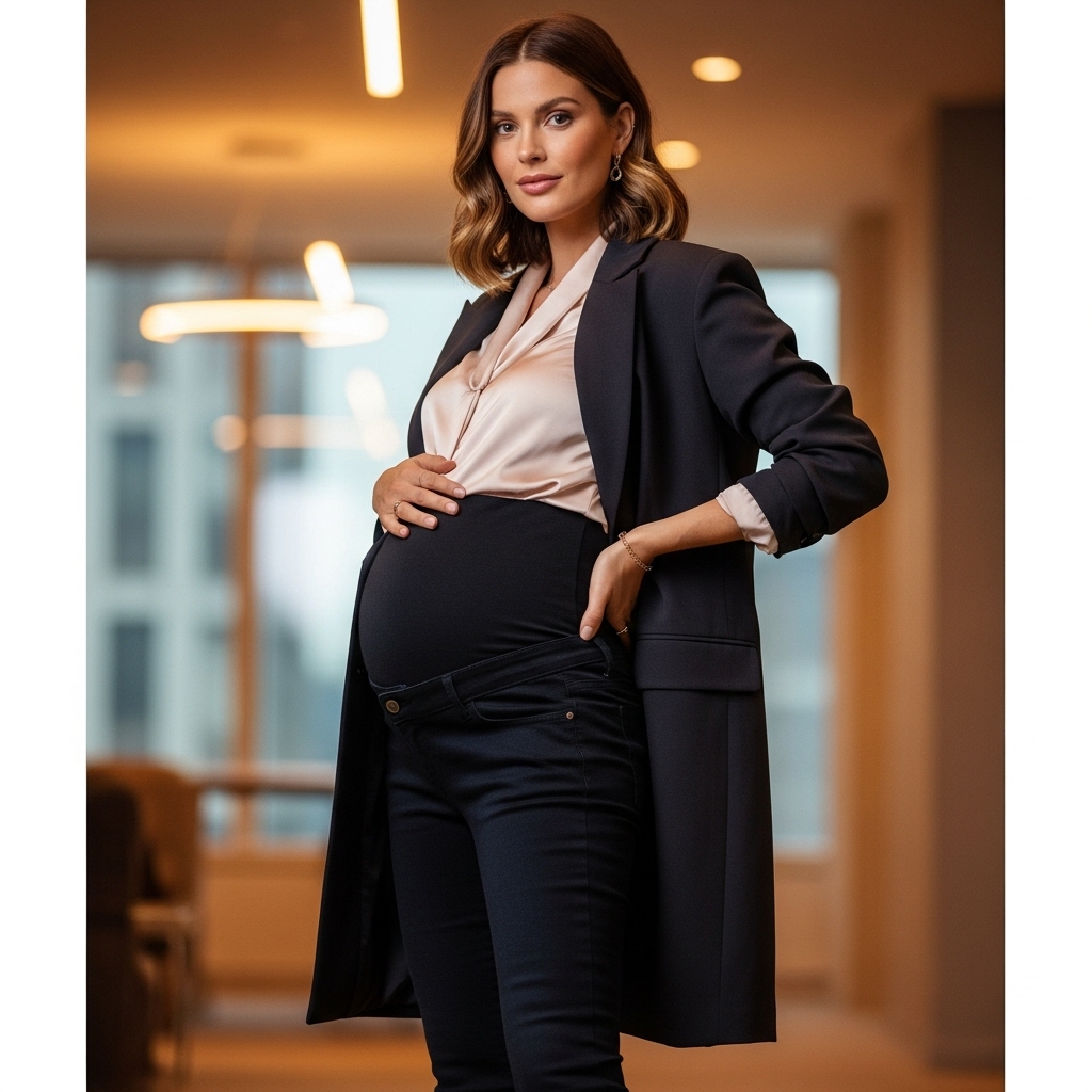 Maternity Jeans and Oversized Blazer