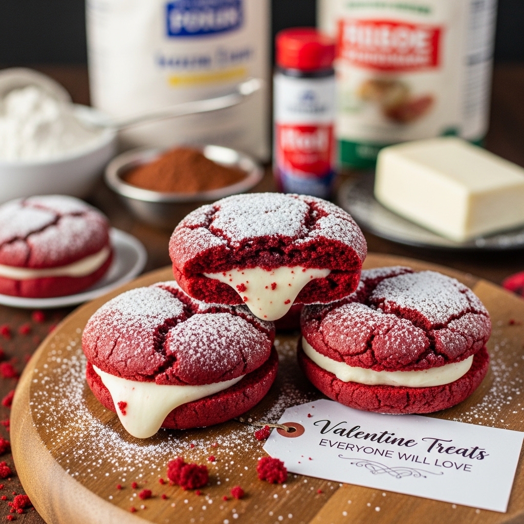 Red Velvet Stuffed Cookies
