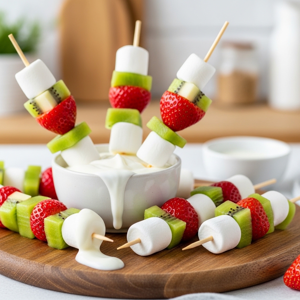 Fruit Skewers with Yogurt Dip
