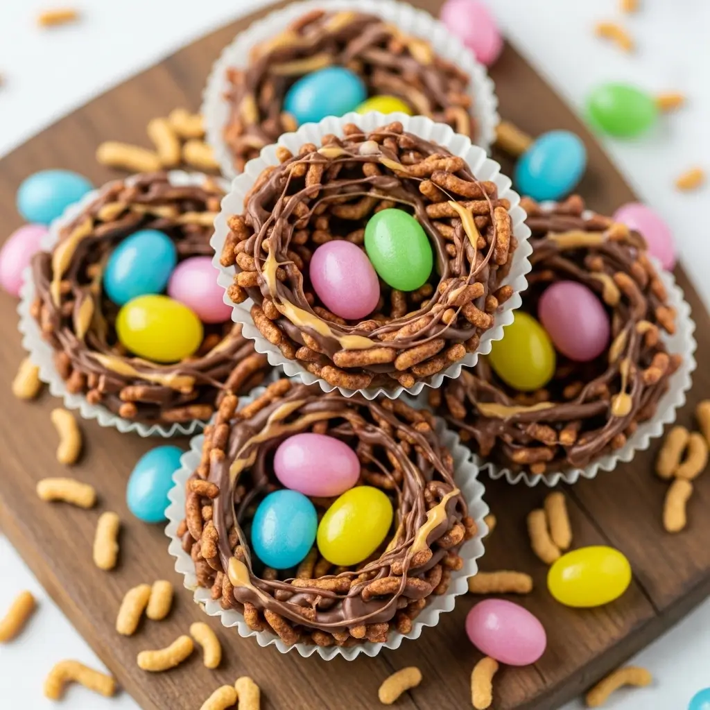 No-Bake Chocolate Easter Nests
